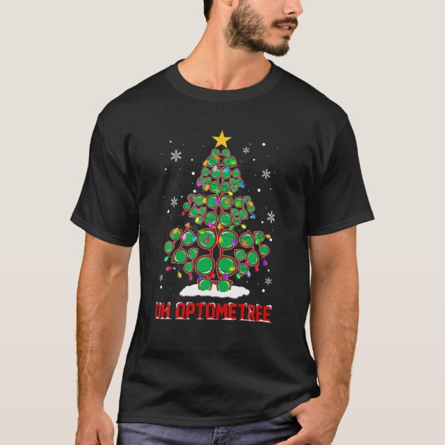 Oh Optometree - Fun Optometrist Weihnachtsbaum Opt T-Shirt (Vorderseite)