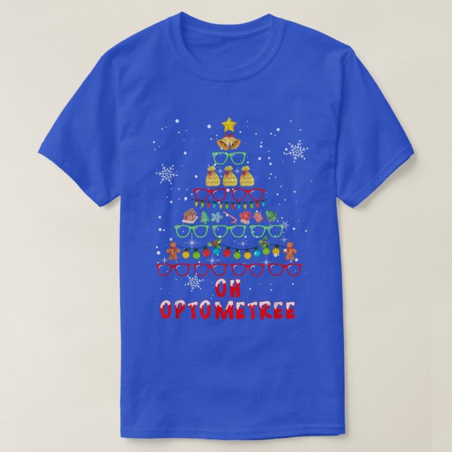 Oh Optometree Weihnachtsbaum Merry Xmas Optician N T-Shirt (Design vorne)