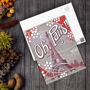 Oh Paris Eiffelturm Postkarte