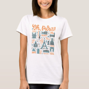 Oh, Paris! Stadttypographie T-Shirt
