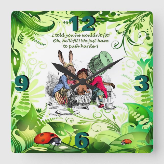 Oh, passt er! 1 quadratische wanduhr (Vorderseite)