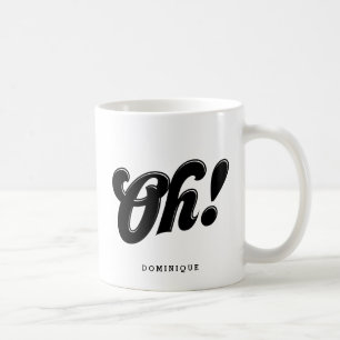 Oh! Personalisierte Retro-Script-Typografie Kaffeetasse