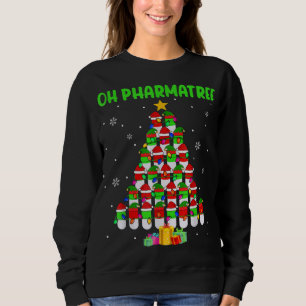 Oh Pharmateur Weihnachtsbaum Xmas Lights Santa ELF Sweatshirt