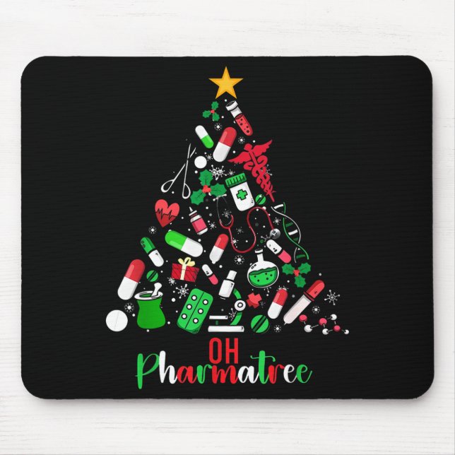 Oh Pharmatree Pharmacy Christmas Pharmacist Tech M Mousepad (Vorne)