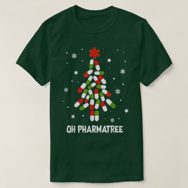 Oh Pharmatree Pillen Weihnachtsbaum Lights Pharmac T-Shirt (Design vorne)