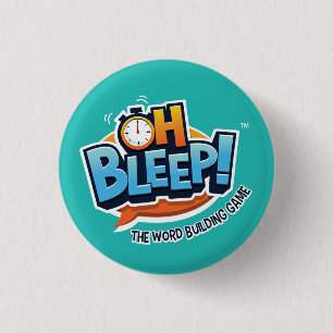 Oh Piepton! Türkis des Knopf-1,25" (weißer Button