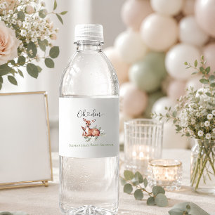 Oh Reh Aquarell florale Babyparty  Wasserflaschenetikett