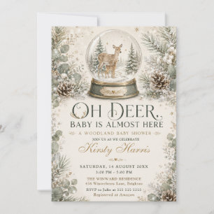 Oh Reh Baby ist fast da Woodland Baby Shower Einladung