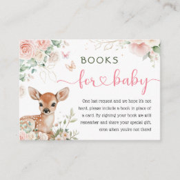 Oh Reh Baby Shower Mädchen Bücher für Baby Begleitkarte