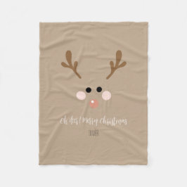 Oh Reh! Frohe Weihnachten Fleecedecke