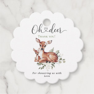 Oh Reh Wasserfarbe Floral Baby Shower Geschenkanhänger