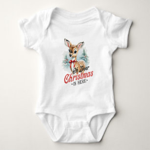 Oh Reh Weihnachten ist da - Festliche Feiertage Baby Strampler