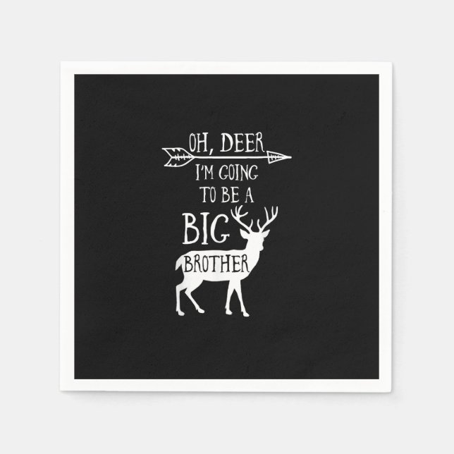 Oh Reh Wird Zum Großen Bruder Weihnachtsankündigun Serviette (Vorderseite)