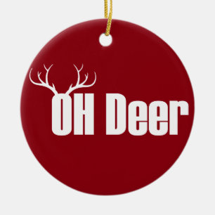 Oh Rotwild-lustiger Weihnachtstext mit den Keramikornament