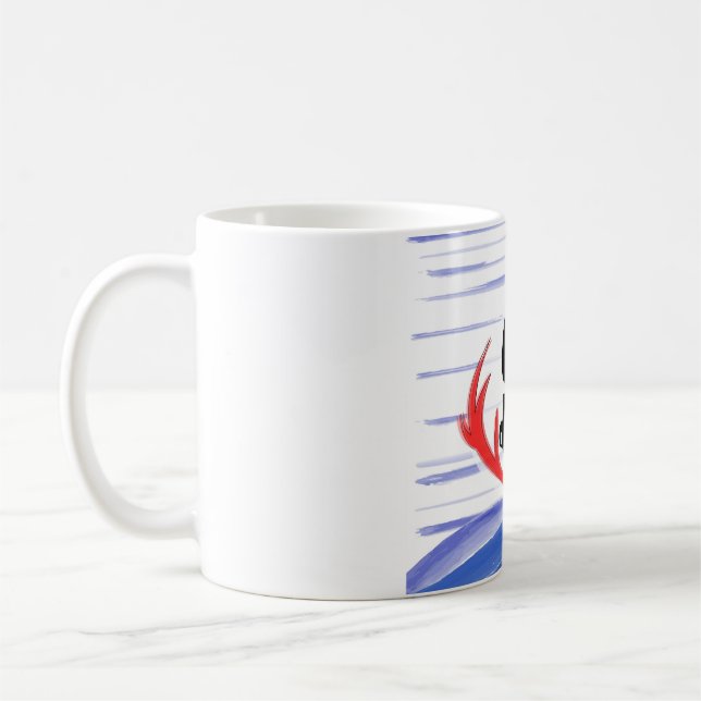 "Oh Rotwild! "mit den hornes und dem Schnee des Kaffeetasse (Links)