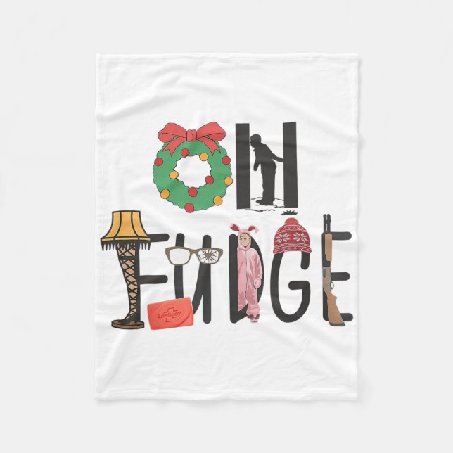 Oh Santa Hat Fun Christmas Story Family Christmas  Fleecedecke (Vorderseite)