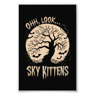 Oh schau Sky Kittens Halloween Funny Bats Lover Fotodruck