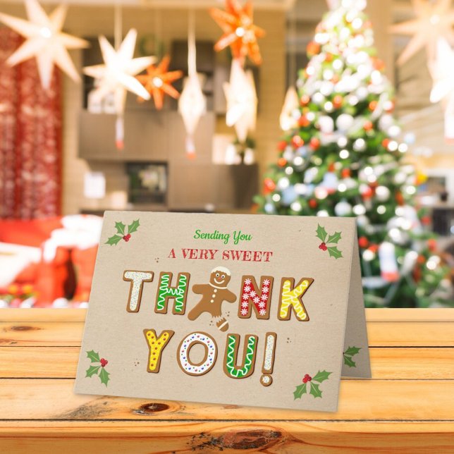 Oh, schläfst! Gingerbrei Cookie Kinderdusche Dankeskarte (Von Creator hochgeladen)