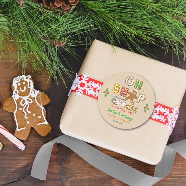 Oh, schläfst! Gingerbrei Cookie Kinderdusche Runder Aufkleber (Von Creator hochgeladen)