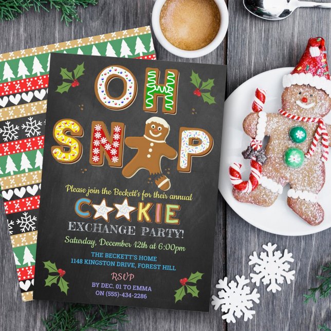 Oh, schläfst! Gingerbrot Cookie Exchange Feiertag Einladung (Von Creator hochgeladen)