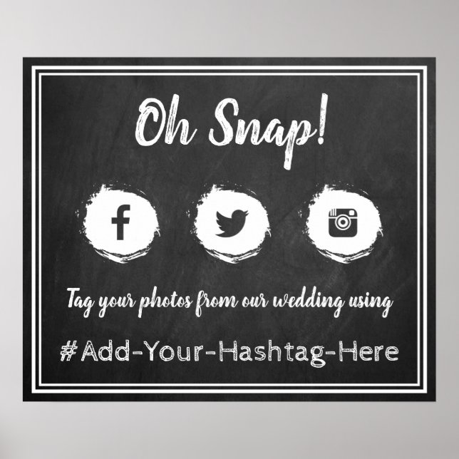 Oh, schläfst! Hochzeitszeichen für Social Media Poster (Vorne)