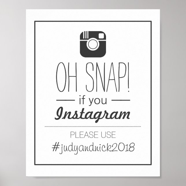 Oh, schläfst! Hochzeitszeichen Poster (Vorne)