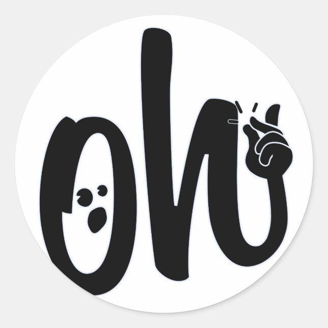 Oh, schläfst! runder aufkleber (Vorderseite)