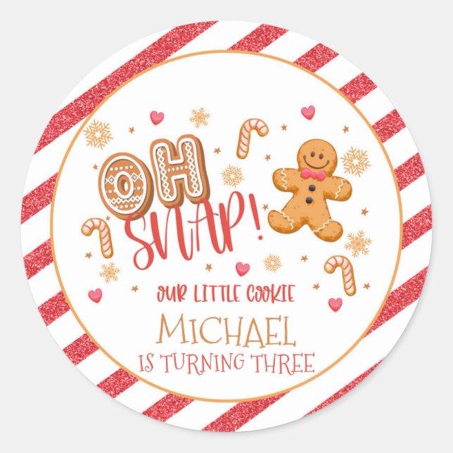 Oh schläfst unseren kleinen Cookie-Aufkleber - Cus Runder Aufkleber (Vorderseite)