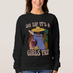 Oh Schluck Es Ist Ein Mädchen-Ausflug Schwarze Fra Sweatshirt