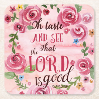Oh sehen Geschmack und dass das 34:8 Lords Is Good Rechteckiger Pappuntersetzer