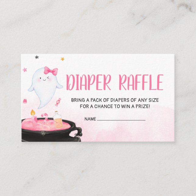 Oh Sheet Ghoul Halloween Baby Shower Windel Raffel Begleitkarte (Vorderseite)