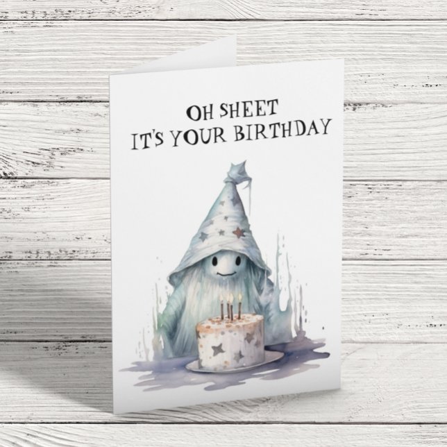 Oh Sheet It's Your Birthday Ghost Halloween Karte (Von Creator hochgeladen)