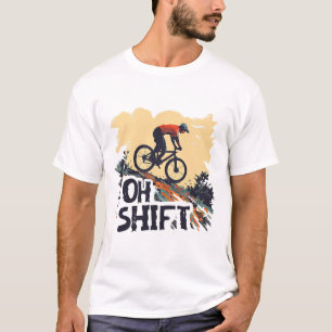 Oh Shift Mountainbiken Lustiges Radfahren Vintage T-Shirt