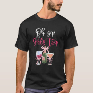 Oh, Sip Es ist ein Mädchen Reise Coquette Bow Prin T-Shirt