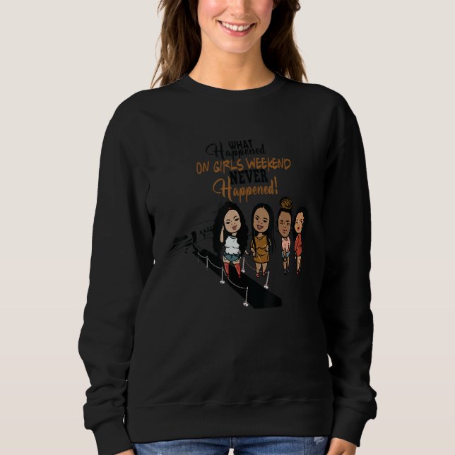 Oh Sip It's A Girls Trip Fun Wine Party Black Wome Sweatshirt (Vorderseite)