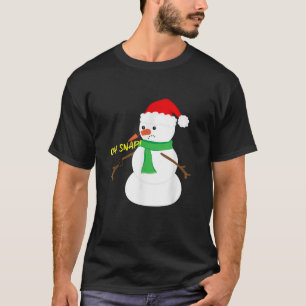 Oh Snap Broken Nose Arm Snowman Weihnachten T-Shir T-Shirt
