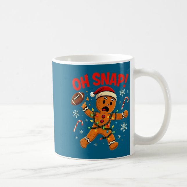 Oh Snap Christmas Gingerbread Funny Football Light Kaffeetasse (Rechts)