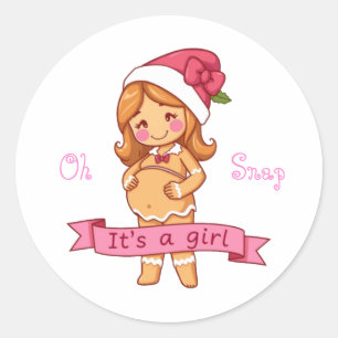 Oh Snap Es ist eine Girl Gingerbread-Mama Runder Aufkleber