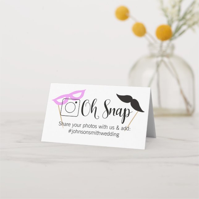 OH SNAP Foto-Kabine für geflochtene Tischkarten Platzkarte (Rückseite)