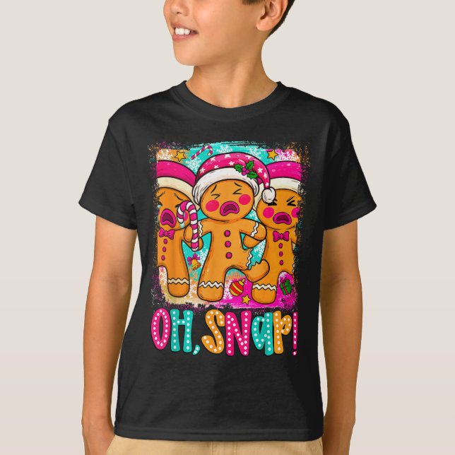 Oh Snap Funny Christmas Gingerbread Man Xmas Cooki T-Shirt (Vorderseite)