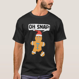 Oh Snap Funny Christmas Gingerbrot Mann Broken Leg T-Shirt