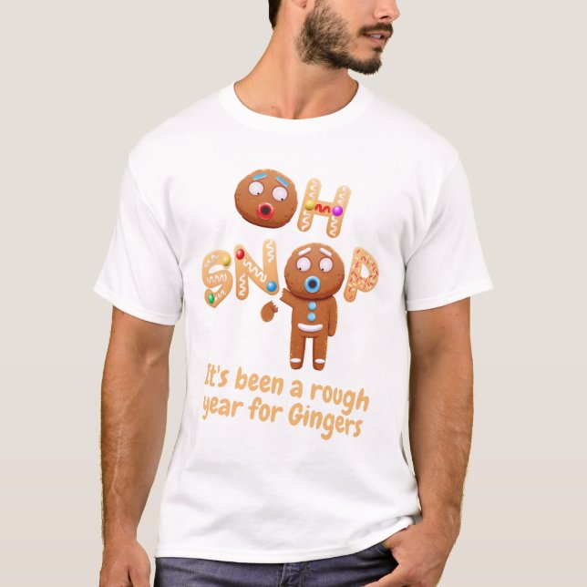 Oh Snap Funny Gingerbrot Mann Weihnachten T - Shir T-Shirt (Vorderseite)
