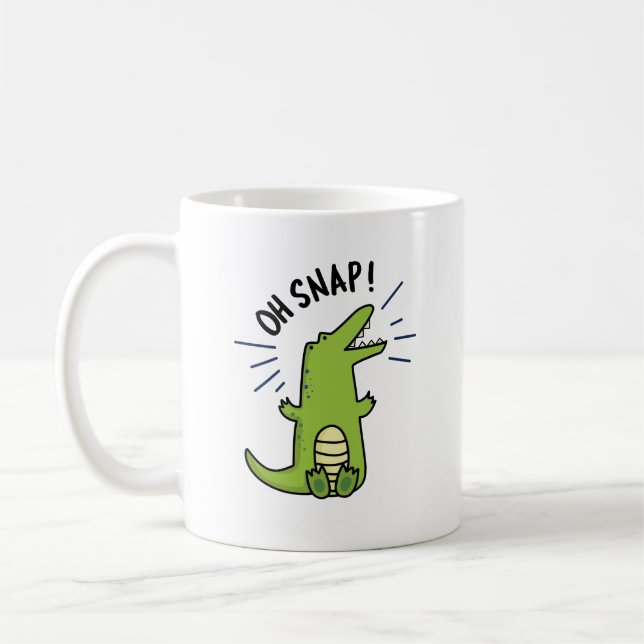 Oh Snap Funny Snapping Crocodile Puff Kaffeetasse (Links)