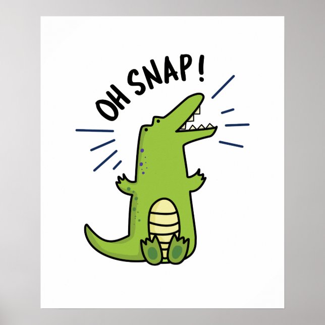 Oh Snap Funny Snapping Crocodile Puff Poster (Vorne)