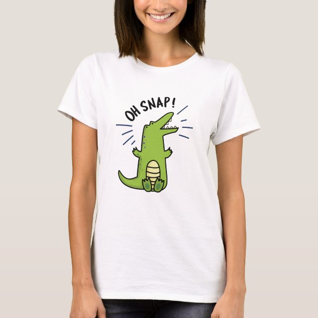Oh Snap Funny Snapping Crocodile Puff T-Shirt (Vorderseite)