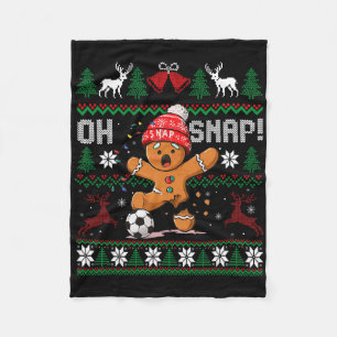 Oh Snap Fußball Lebkuchenmann Weihnachten Hässlich Fleecedecke