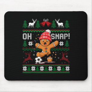 Oh Snap Fußball Lebkuchenmann Weihnachten Hässlich Mousepad