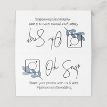 OH SNAP Gedeckte Tischkarte #hashtag blaues Blatt