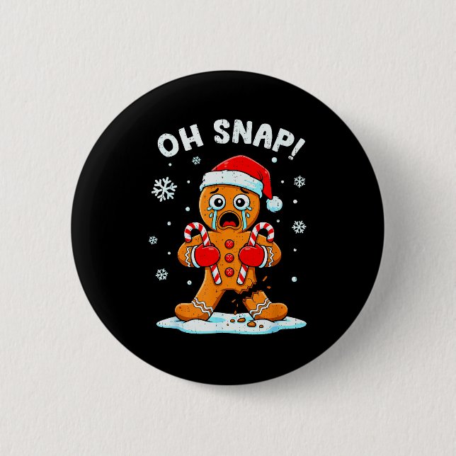 Oh Snap Gingerbread Christmas Xmas Cookie Baking H Button (Vorderseite)