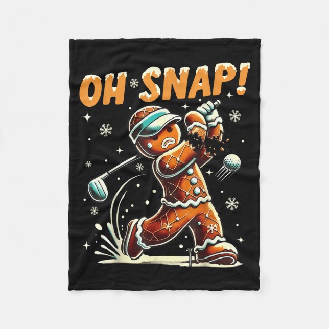 Oh Snap Gingerbread Golfer Golf Christmas Golfing  Fleecedecke (Vorderseite)